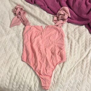 nwot Free people Lola bodysuit pink size XS